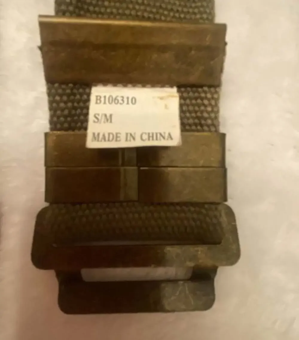 Military Style Olive Green Canvas Webbing Belt with Brass Hardware and Grommets